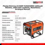 Planta Eléctrica G1300P HUSQVARNA 1200watt -Equipmaster