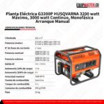 Planta Eléctrica G3200P HUSQVARNA 3200 watt -Equipmaster
