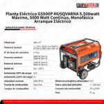 Planta Eléctrica G5500P HUSQVARNA 5.500watt -Equipmaster