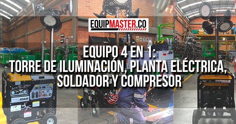 Equipo 4 en 1 Torre de Iluminación Planta Soldador y Compresor-Equipmaster