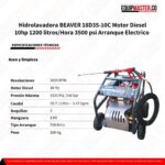 Hidrolavadora BEAVER 18D35-10C Motor Diesel -Equipmaster