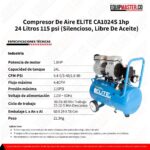 Compresor Silencioso ELITE CA1024S- Equipmaster