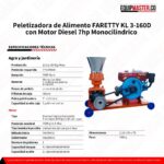 Peletizadora de alimento Diesel 7Hp FARETTY KL 3-160-D -Equipmaster