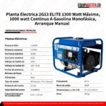 Planta Electrica 2G13 ELITE 1300 Watt -Equipmaster