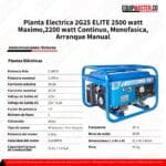 Planta Electrica 2G25 ELITE 2500 watt -Equipmaster