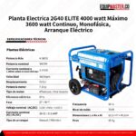 Planta Electrica 2G40 ELITE 4000 watt -Equipmaster