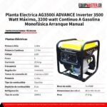 Planta Electrica AG3500i Inverter ADVANCE - Equipmaster