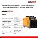 Soldador Inversor FURIUS FW205CEL 200 Amperios -Equipmaster