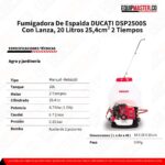 Fumigadora DSP2500S de Espalda Ducati -Equipmaster