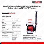 Fumigadora De Espalda DUCATI DMD5200S De Cañón 2 Tiempos -Equipmaster