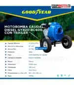 Motobomba GOODYEAR GY420-BC600 Caudal 6x6 Diesel 12hp -Equipmaster