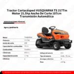 Tractor Cortacesped TS 217Tm Husqvarna -Equipmaster