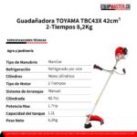 Guadañadora TOYAMA TBC43X 42cm³ 8,2Kg - Imagen 2