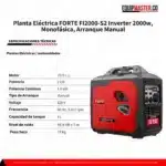 Planta Eléctrica FORTE FI2000-S2 Inverter 2000w - Equipmaster
