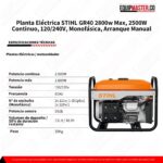 Planta Eléctrica STIHL GR40 2800w Max, 2500W -Equipmaster