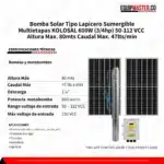 Bomba Solar Tipo Lapicero Sumergible KOLOS3-80-60-7 -Equipmaster