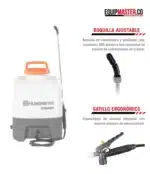 Fumigadora De Espalda HUSQVARNA 318iS20 De Lanza, 20lts A Batería 12v-4amp - Imagen 4