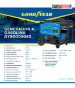 Generador a gasolina Goodyear Power GY90005GES -Equipmaster