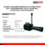 Aireador Sumergible Bubblemax25 (250w) 110v - Equipmaster