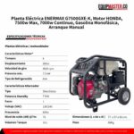 Planta-Electrica-ENERMAX-G7500GXE-K-Motor-HONDA-Equipmaster