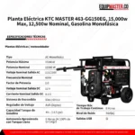 Planta Eléctrica KTC MASTER 463-GG150EG -Equipmaster