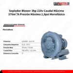 Soplador Blower Maxflow 3HP 220V Monofásico -Equipmaster