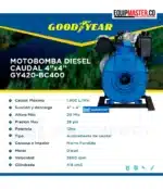 Motobomba 4x4 Diesel GOODYEAR GY420-BC400 - Equipmaster