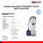 Bomba Sumergible TC4574 TOOLCRAFT -Equipmaster