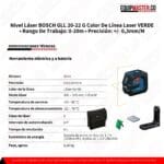 Nivel láser de líneas BOSCH GLL 20-22 G -Equipmaster