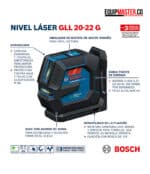 Nivel Láser BOSCH GLL 20-22 G • Color De Línea Laser VERDE 2 Líneas • Rango De Trabajo: 0-20m • Precisión: +/- 0,3mm/M - Imagen 5