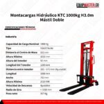 Estibador 425-HS1030DM Hidráulico Manual 1Tonelada -Equipmaster