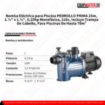Bomba Eléctrica para Piscina PEDROLLO PRIMA 25m -Equipmaster