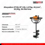 Barrena de tierra de gasolina BT 230 -Equipmaster