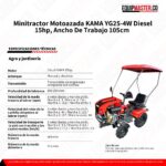Minitractor Motoazada diesel YG25-4W KAMA 4x4- Equipmaster