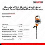 Perforadora de postes STIHL BT 45-Z 1.1hp -Equipmaster