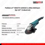 Pulidora Makita GA9020 Industrial 2200W -Equipmaster