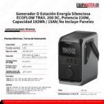 energía portátil EcoFlow TRAIL 200 DC -Equipmaster