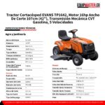 Tractopodador Evans TP1642 ficha tecnica y especificaciones - Equipmaster
