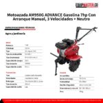 motoazada agricola 3 velocidades advance AM950G -Equipmaster