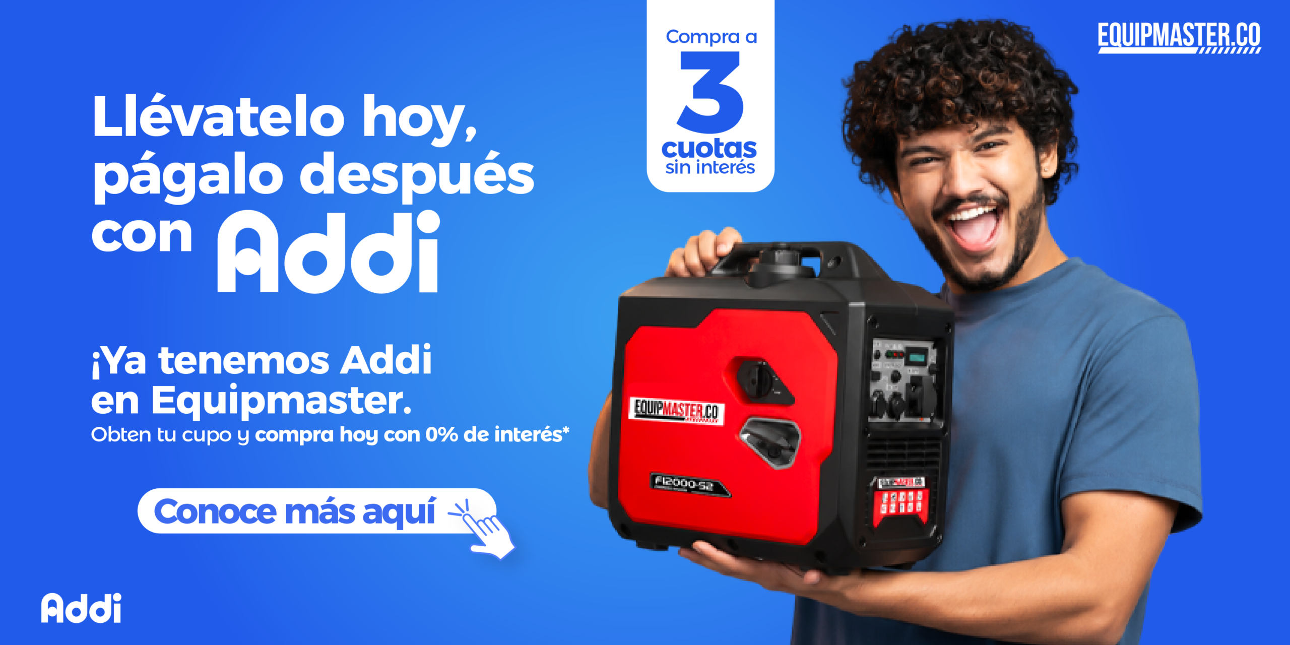 Compra productos a credito con addi Equipmaster