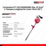 Cortasetos Shindaiwa HT 230 1HP Profesional -Equipmaster