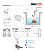 Dimensiones instalacion bomba sumergible pedrollo vx 10 35 - Equipmaster