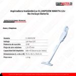 Ficha Tecnica Aspiradora Inalambrica Makita CL106FDZW 12V Equipmaster
