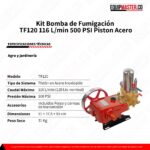 Ficha tecnica Bomba de Fumigación TF120 116 L min 500 PSI - Equipmaster
