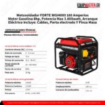 Ficha tecnica Planta motosoldadora FORTE WGI4000 160 Amperios - Equipmaster