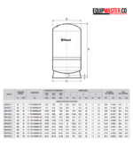 Plano y Ficha Tecnica de Dimensiones Tanques Verticales Pearl MNPC Equipmaster