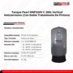 Tanque Pearl MNP200V-C 200L Vertical Anticorrosivo -Equipmaster