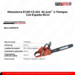 Ficha tecnica Motosierra ECHO CS 420 45cm Profesional -Equipmaster