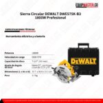 Ficha tecnica Sierra Circular DEWALT DWE575K-B3 1800W -Equipmaster