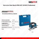 Ficha tecnica Sierra de Calar Bosch PRO GST 150 BCE Profesional -Equipmaster